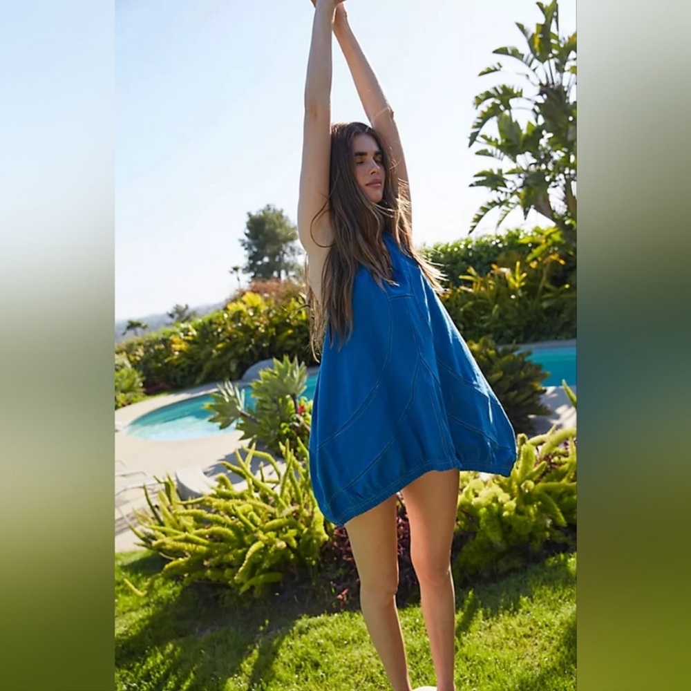 Free People FP Beach CORY TUNIC in Out of The Blue size XS